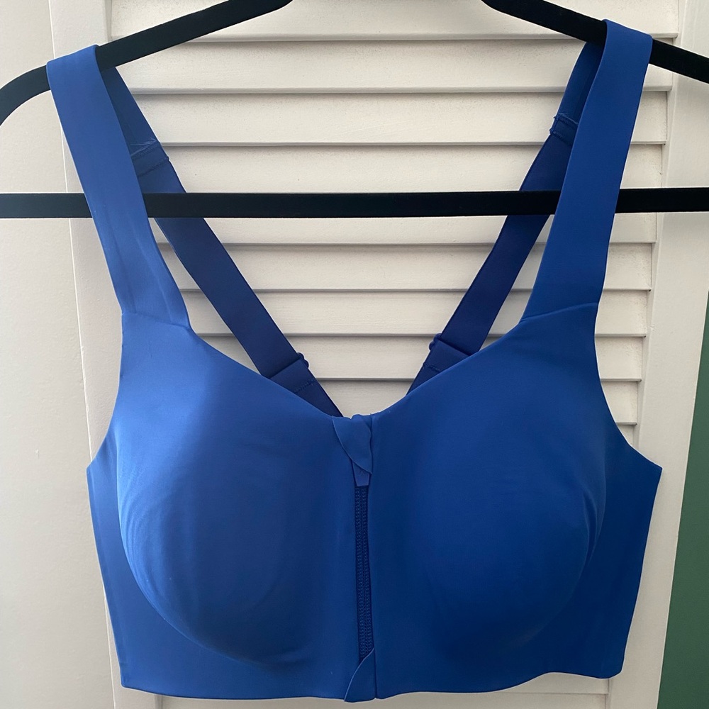Knix Catalyst Front Zip Bra in Blue Cobalt, Size 7 fits 36DD, 38DD, 36E